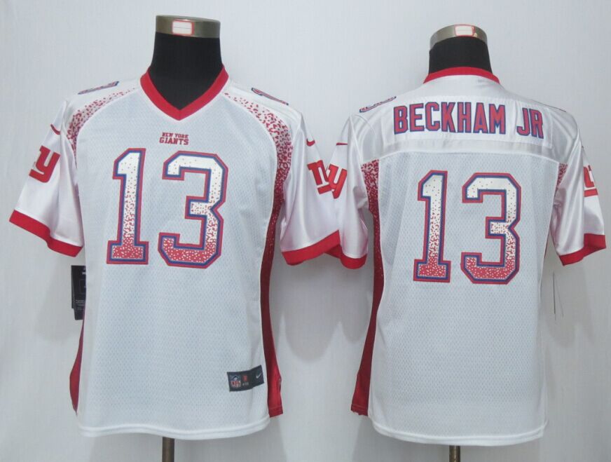 Womens New York Giants 13 Beckham jr Drift Fashion White New Nike Elite Jersey